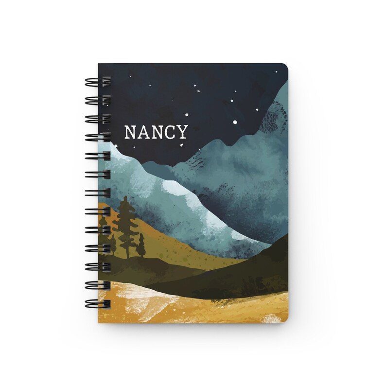 Personalized Journal, Mountain Spiral Notebook, Custom Name Diary, Motivational Planner, Ruled Line Notebook, Personalized Gift for Him Her image 5