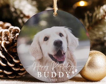 Benutzerdefinierte Hundeverzierung, personalisierte Hund Weihnachtsverzierung, Haustier-Denkmal-Verzierung, Hundeliebhaber-Weihnachtsgeschenk, Hund-Mama-Urlaubs-Geschenk