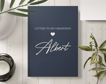 Letters To My Grandson Custom Notebook, Baby Memory Book, Personalized Journal for Baby Boy, Baby Keepsake, Baby Shower Gift, Christmas Gift