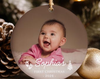 Baby’s First Christmas Ornament, Custom Baby Photo Ornament, Personalized Newborn Ornament, New Baby Christmas Gift