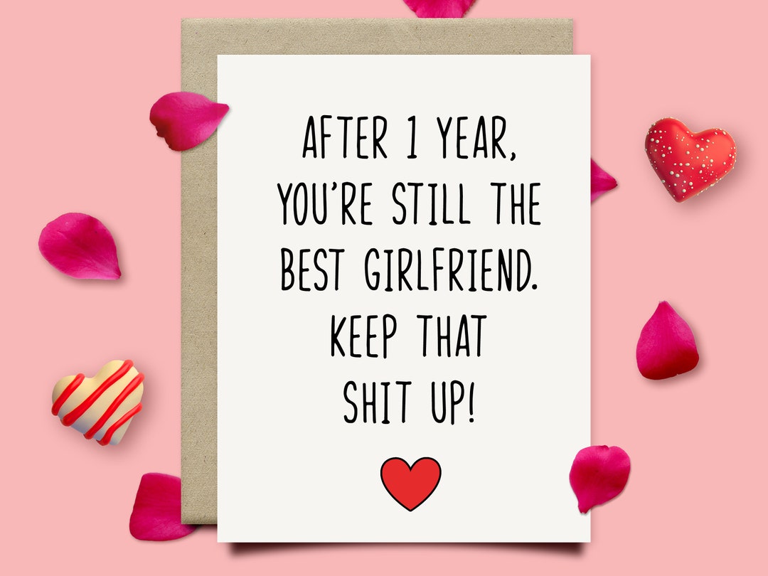 1st Anniversary Card for Girlfriend, 1 Year Anniversary Gift for Her ...