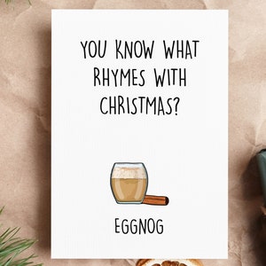 Funny Christmas Card Pack, Eggnog Holiday Greeting Cards, Hilarious Xmas Cards For Him Or Her, Gag Christmas Gifts For Friends