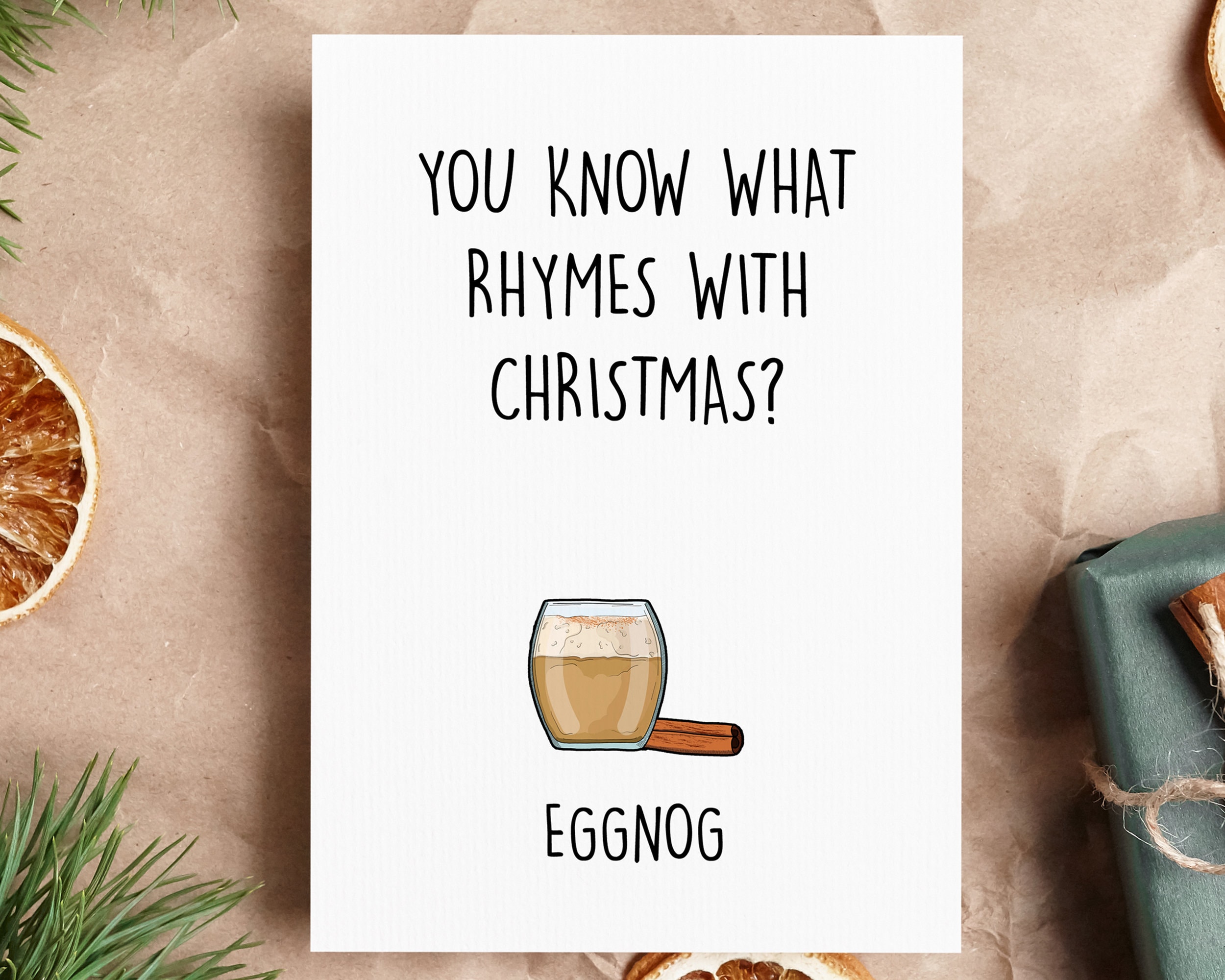 Funny Christmas Card Pack, Eggnog Holiday Greeting Cards