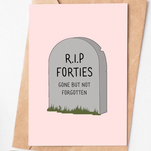 R.I.P Forties Funny 50th Birthday Card For Men Or Women, Rude Birthday Card, 50th Birthday Gift For Sister Brother Friend Coworker