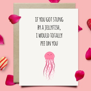 Funny Valentines Day Card for Him Her, Jellyfish Valentines Gift for ...