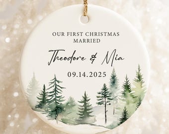 Custom Engaged Ornament, First Christmas Engaged Ornament Personalized, Mr and Mrs Ornament, Engagement Ornament, Couple Christmas Decor