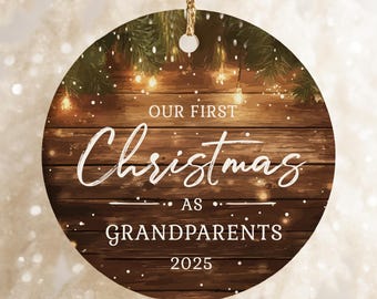 Our First Christmas As Grandparents Ornament, Baby’s First Christmas Ornament, New Baby Holiday Ornament, Baby Announcement Keepsake