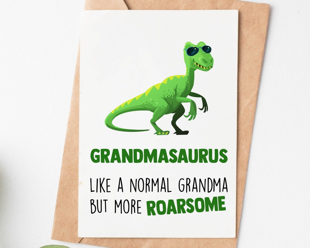 Funny Grandma Birthday Card Grandmasaurus Birthday Card 