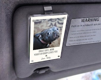 Custom Dog Photo Car Visor Clip, Mothers Day Gift from Dog, Personalized Dog Mom Gift, Dog Lover Birthday Gift, Dog Dad Christmas Gift
