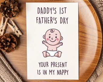 First Fathers Day Card, 1st Fathers Day Gift, New Dad Card, New Dad Gift From Baby, Daddy Card, Baby Shower Gift For Dad, New Baby Card