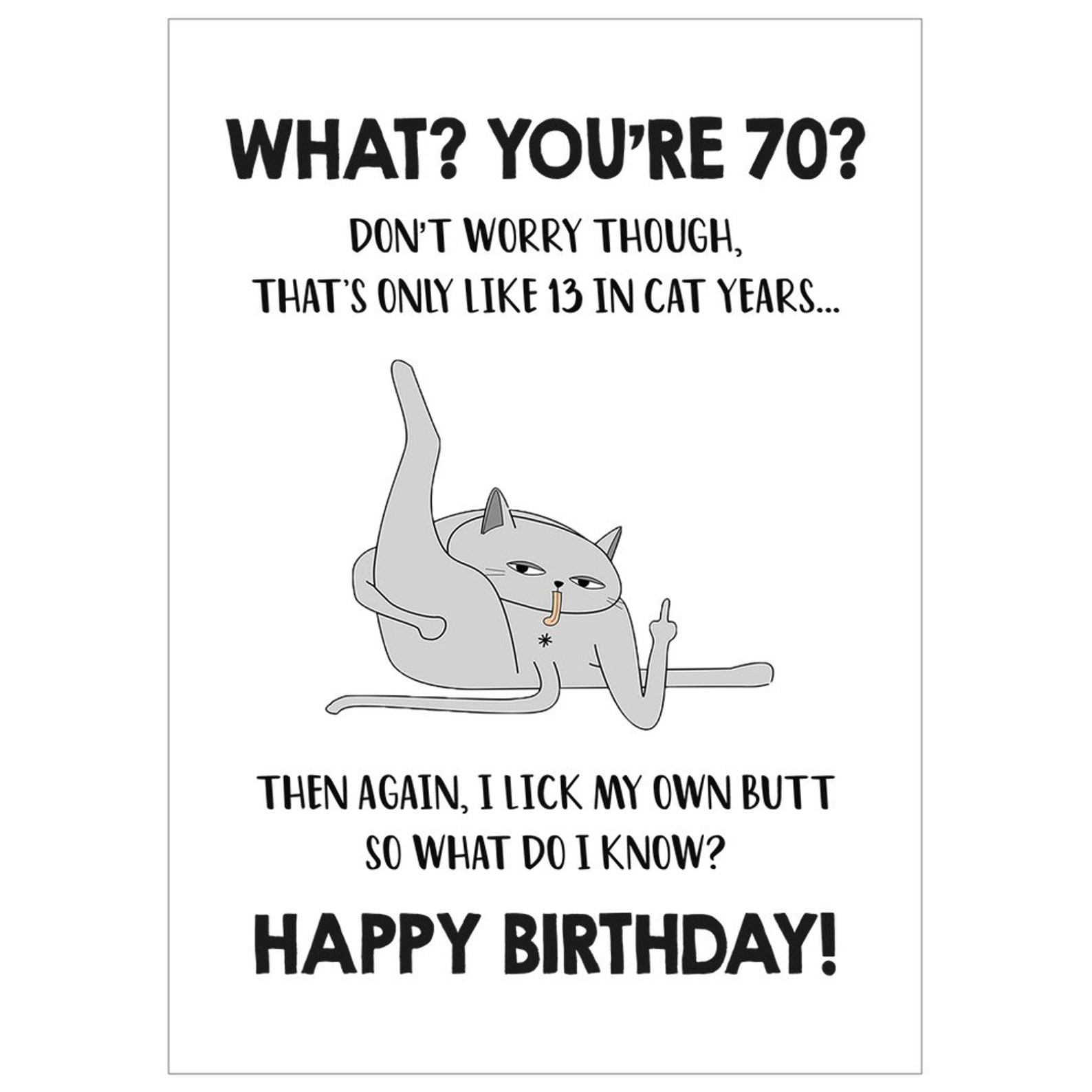 Funny 70th Birthday Card 70th Cat Birthday Card For Cat Mom Etsy Il 1588xN.2584432631 6axi