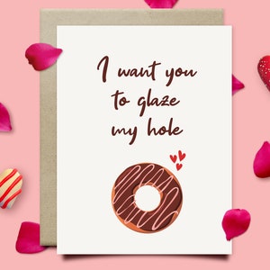 Naughty Valentines Day Card For Him, Funny Donut Card, Sexy Valentines Gift For Men Women, Anniversary Card For Husband Boyfriend
