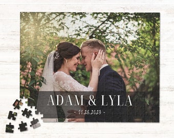 Personalized Puzzle, Wedding Gift for Couple, Engagement Gift, Custom Photo Jigsaw Puzzle, Newlywed Christmas Gift, Valentines Day Gift