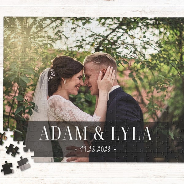 Personalized Puzzle, Wedding Gift for Couple, Engagement Gift, Custom Photo Jigsaw Puzzle, Newlywed Christmas Gift, Valentines Day Gift