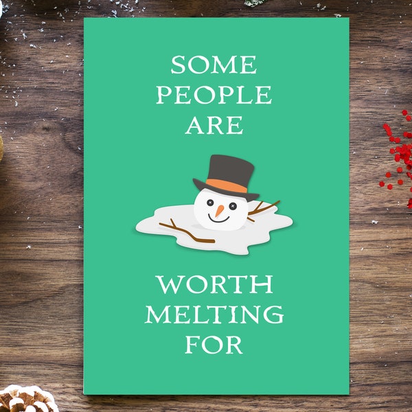 Snowman Christmas Card Packs, Romantic Anniversary Card, Cute Christmas Cards For Husband Wife Boyfriend Girlfriend, Fiance Birthday Card