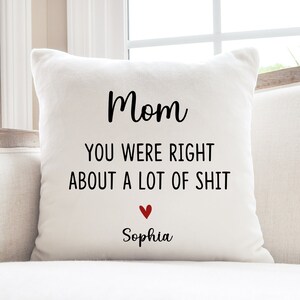 Personalized Mothers Day Gift for Mom, Custom Name Pillow Cover, Mom Pillow Case, Funny Mom Birthday Gift, Mum Christmas Gift