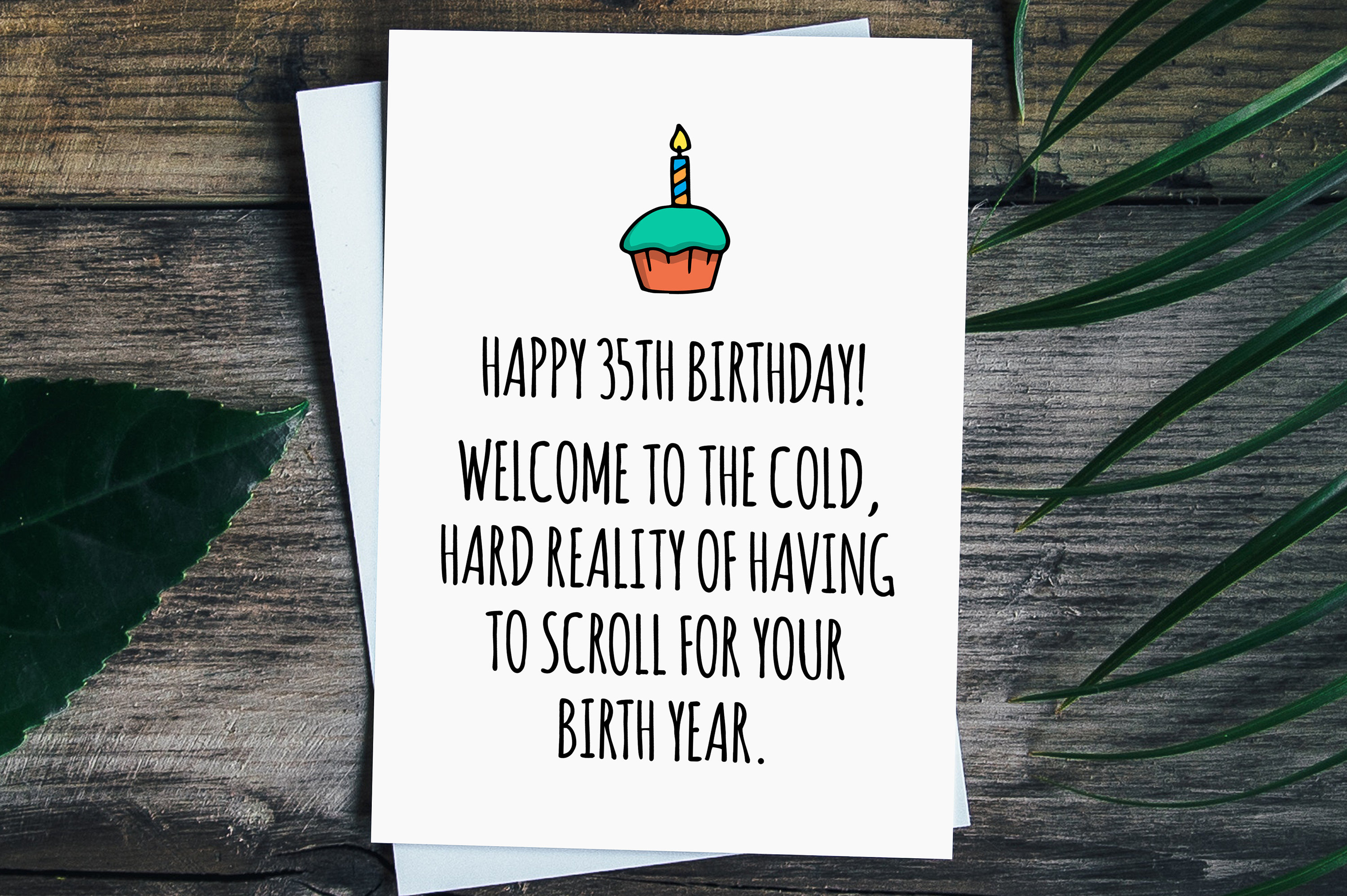 Funny Age Joke 35th Birthday Card for Husband Wife Best Friend