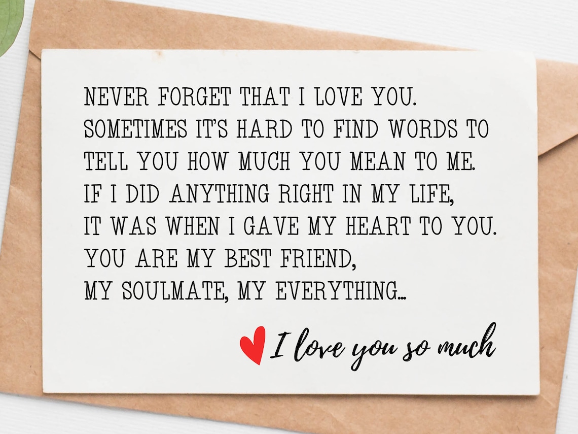 Romantic Valentines Day Card for Husband or Boyfriend, Anniversary ...