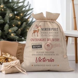 Rentier-Weihnachtsgeschenktasche, personalisierter Weihnachtssack, spezielle Lieferung Heiligabend-Box, Weihnachtsfeiertags-Geschenktasche, Weihnachtsstrümpfe