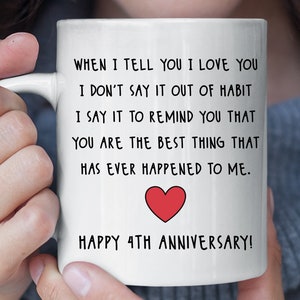 Happy 4th Anniversary Gift for Boyfriend Girlfriend, 4th Wedding Anniversary Gift for Husband Wife, Fourth Anniversary Gift for Him Her