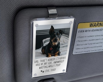 Custom Dog Photo Car Visor Clip, Personalized Fathers Day Gift from Dog, Dog Dad Gift, Dog Lover Gift, Dog Owner Gift