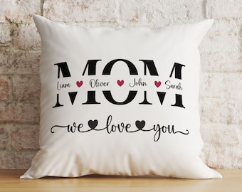Personalized Mom Pillow Cover, Mothers Day Gift from Son, Mom Birthday Gift from Daughter, Love Gift for Mom, Mum Christmas Gift, Mama Gift