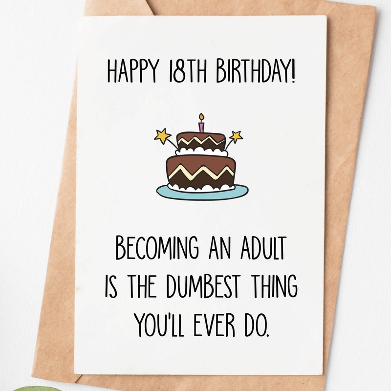 Funny 18th Birthday Card - Etsy
