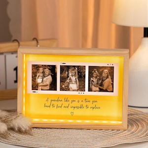 Personalized Mothers Day Gift for Grandma, Custom Night Light, Nana Birthday Gift, Grandmother Photo Light Box, Photo Lamp, Light Up Frame