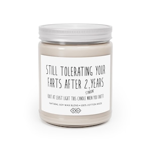 2nd Anniversary Gift, 9oz Soy Candle, Scented Candle, Cotton Anniversary Gift for Him, 2 Year Anniversary Gift for Husband or Boyfriend
