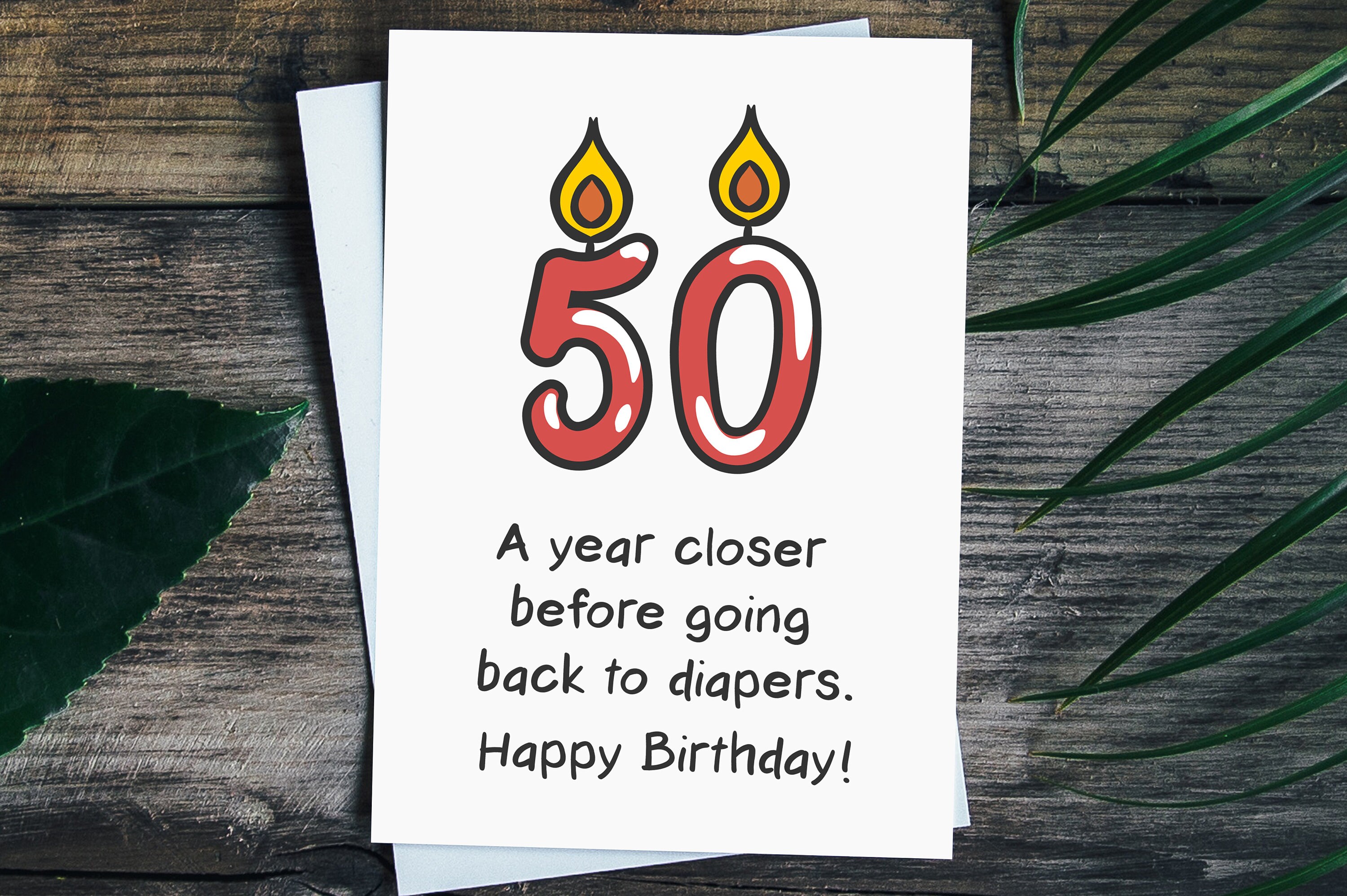 50th Birthday Card, Funny 50th Birthday Gift for Women Men, 50th