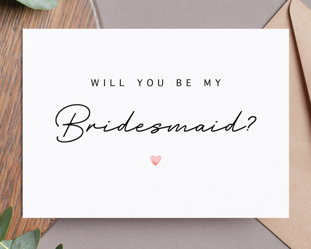 Will You Be My Bridesmaid Card, Bridesmaid Proposal Card, Minimalist — free download