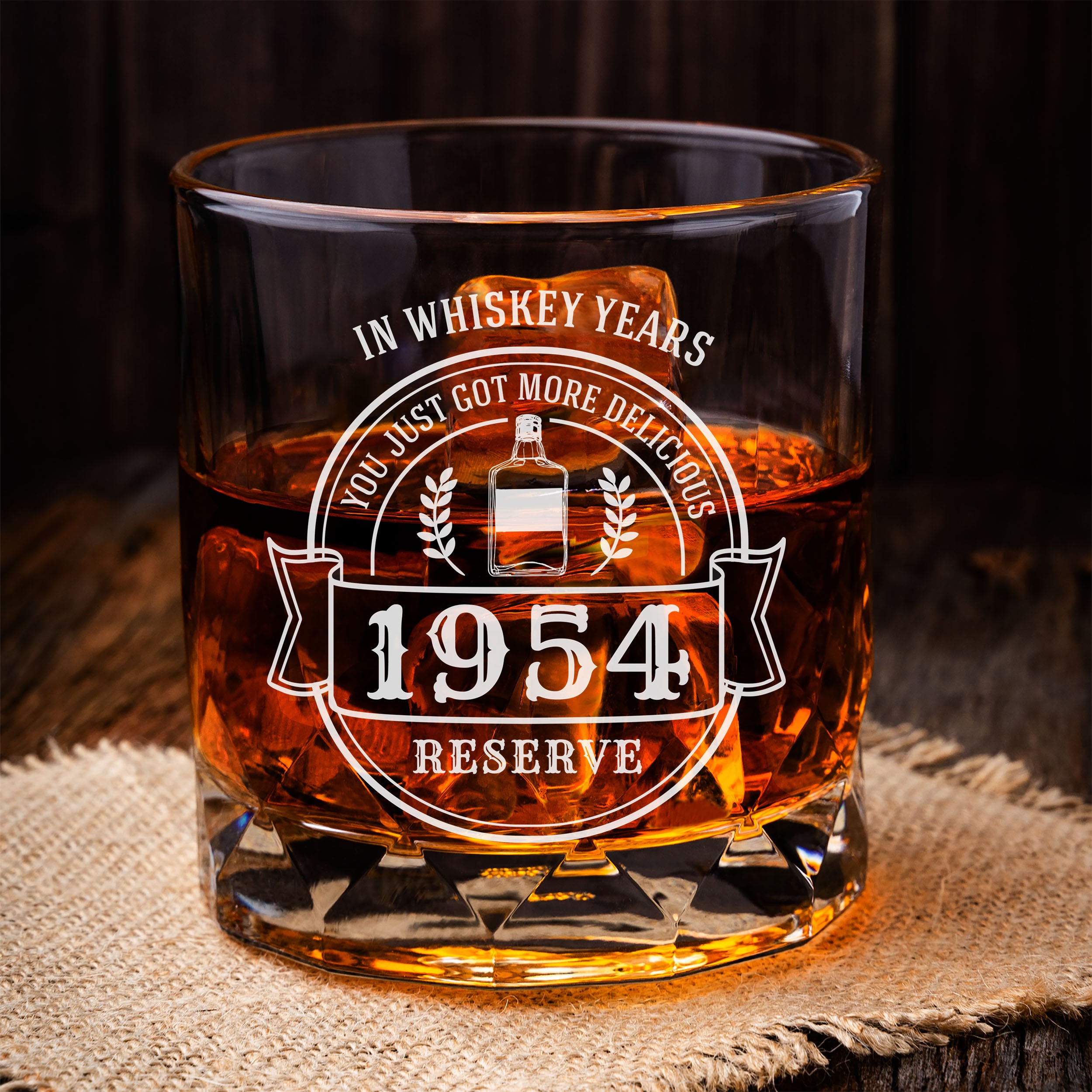 Bicchiere Whisky Inciso Personalizzato Invecchiato Alla Perfezione 70&deg; 254318275066