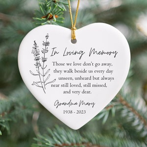 In Loving Memory of Grandma Ornament, Grandmother Sympathy Gift, Custom ...