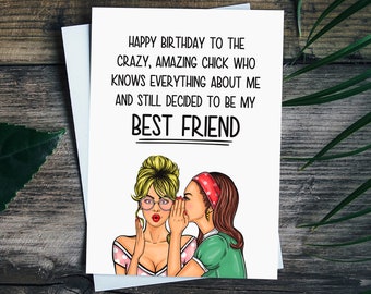 Best Friend Birthday Card, Funny Birthday Card, Bff Birthday Card, Bff Gift, Happy Birthday Card For Bestie, Best Friend Birthday Gift