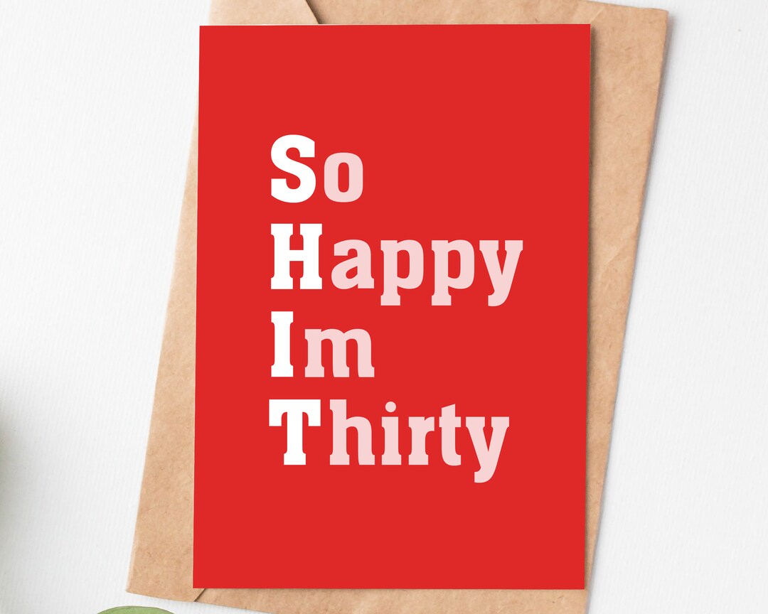 So Happy I'M Thirty Card Funny 30th Birthday Card for Him - Etsy