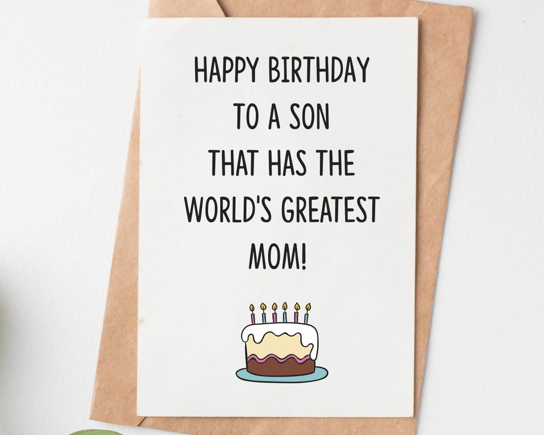 Happy Birthday Card for Son From Mom, Son Funny Birthday Card, Son
