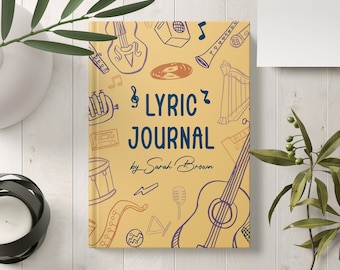 Personalized Lyric Journal, Custom Songwriting Journal, Songwriter Notebook, Music Journal, Musician Bday Christmas Gift, Stocking Filler