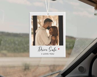 Adorno para coche con foto personalizada, accesorios románticos para conducir con seguridad, regalo de San Valentín para él, regalo de aniversario para esposo o novio.