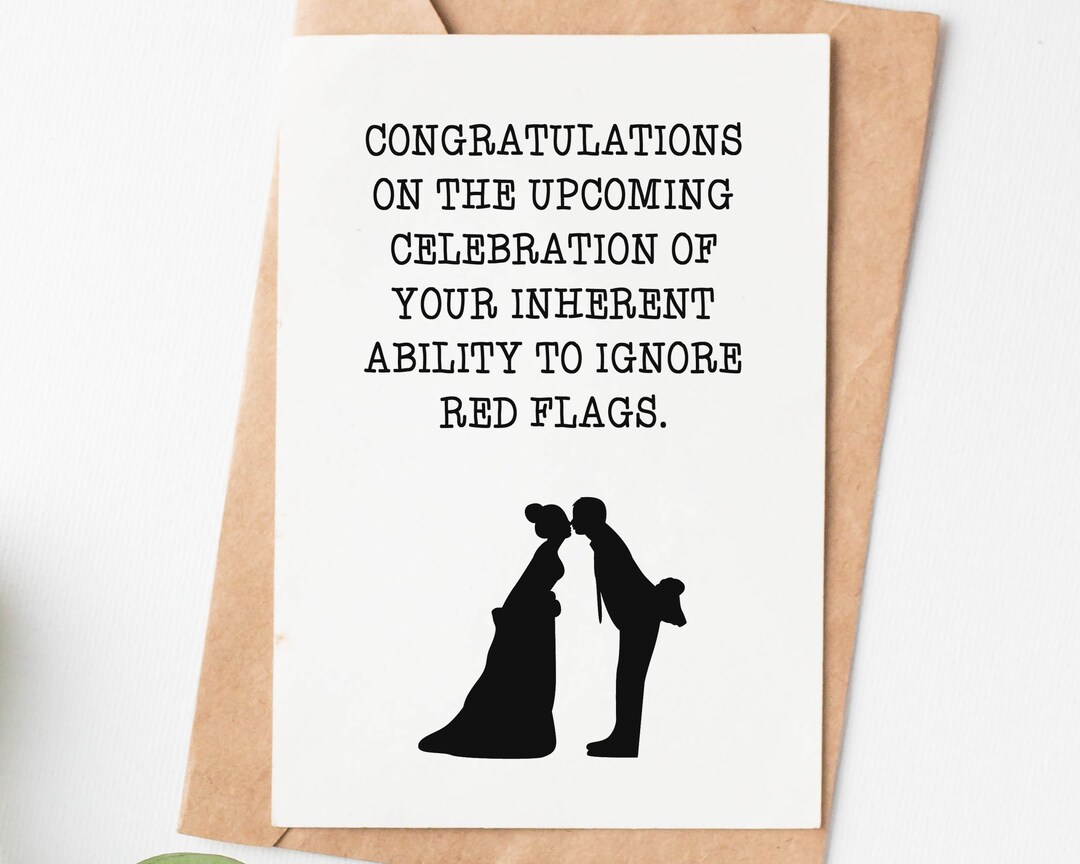 Sarcastic Congratulations Card Funny Engagement Card Etsy