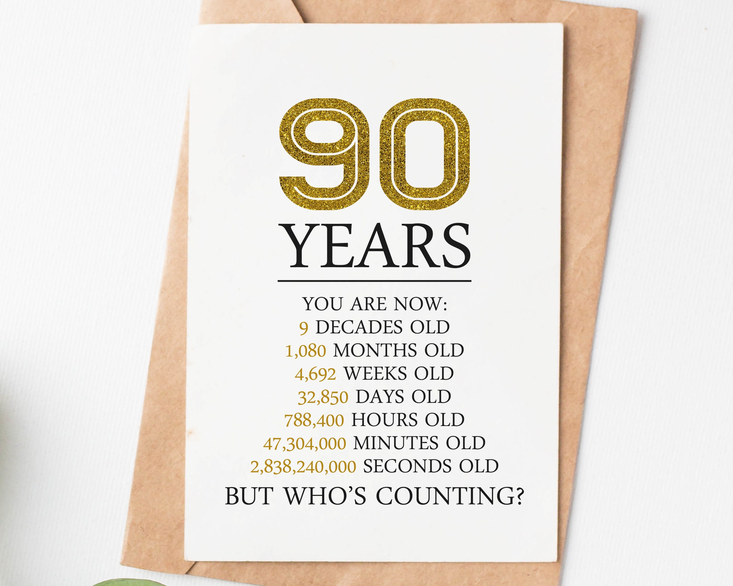 Happy 90th Birthday Card 90th Birthday Gift for Women Men 90 Etsy