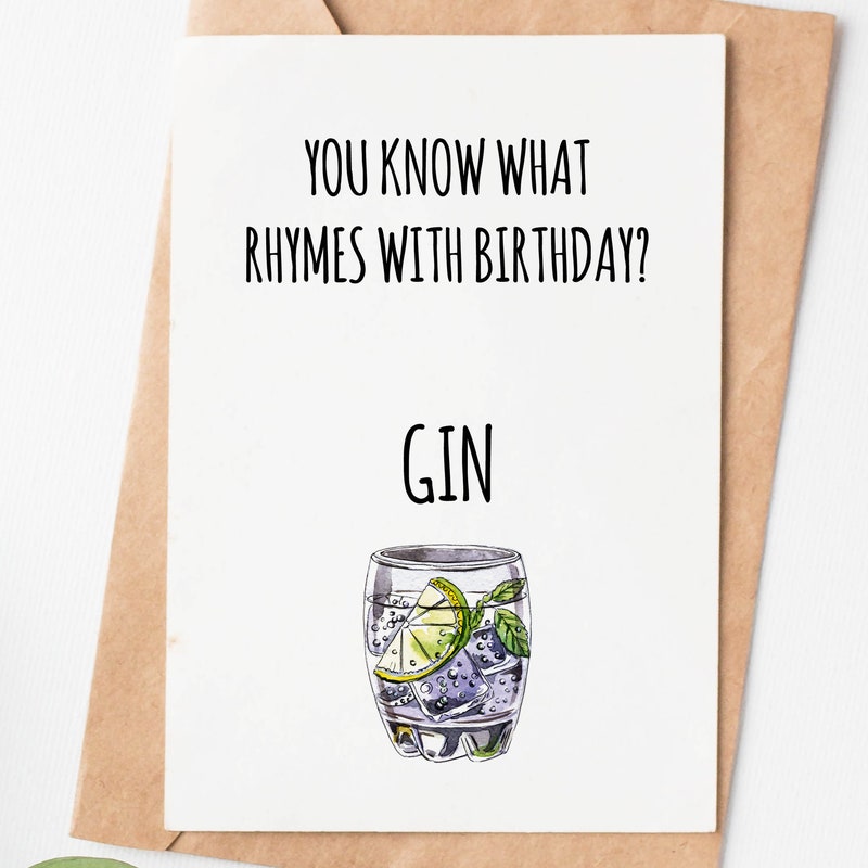 Customized Gin Gin 60th Birthday Card - Etsy