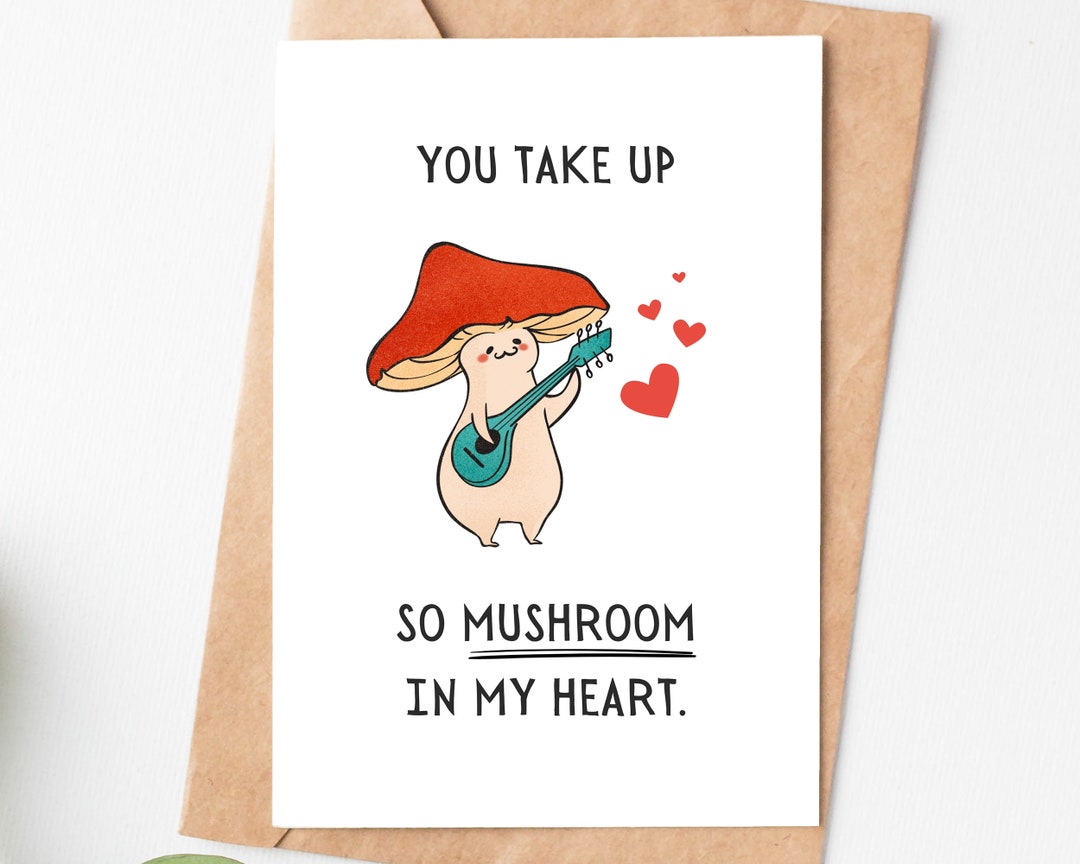 Mushroom Pun Love Card, Funny Valentines Day Card for Him or Her, Cute ...