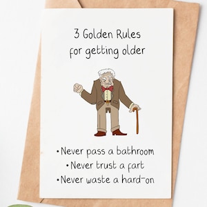 Rude Birthday Card For Husband, 40th 50th 60th Birthday Gift For Men, Funny Dad Birthday Card, Grandpa Birthday Card, Old Age Joke Card