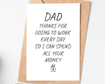 Funny Dad Card, Fathers Day Card For Dad, Dad Birthday Card, Father'S Day Gift From Daughter Son, Papa Birthday Gift, Dad Christmas Card