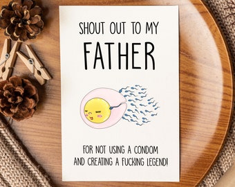 Rude Fathers Day Card, Funny Dad Greeting Card, Cheeky Dad Birthday Card, Inappropriate Adult Card For Dad, Fathers Day Gift From Daughter