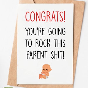 Funny Pregnancy Congratulations Card, Baby On The Way Card, Baby Shower Card, New Baby Congrats Card, New Mom Card, New Parents Card