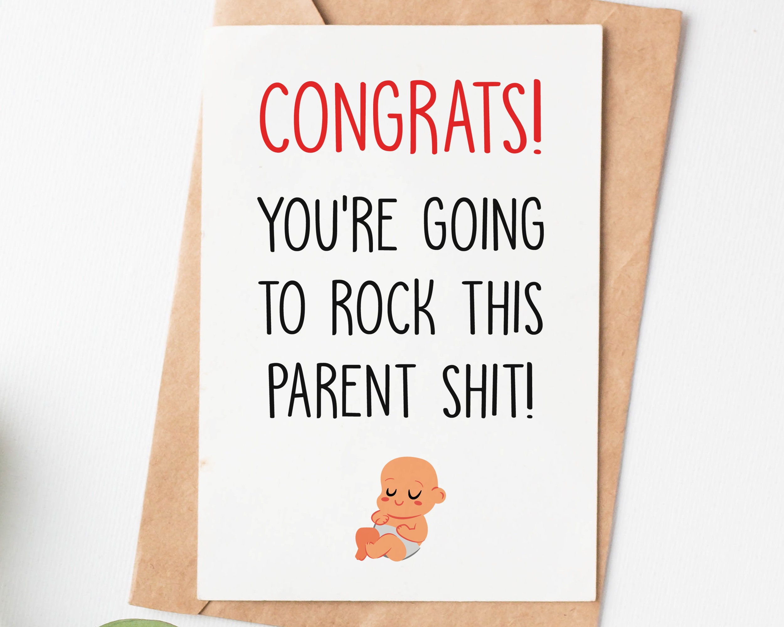 Funny Pregnancy Congratulations Card Baby on the Way Card Etsy UK