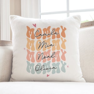 Custom Mommy Pillow Cover, Personalized Mothers Day Gift for Mom, Mom Birthday Gift from Daughter, Mum Christmas Gift, Mama Gift