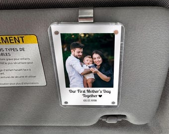 Custom Photo Car Visor Clip, First Mothers Day Keepsake for Mom, 1st Mothers Day Gift from Baby, Personalized Mom Birthday Gift