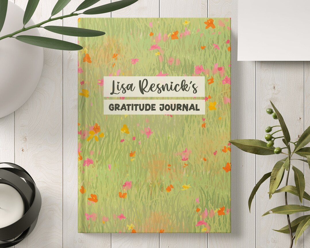 Personalized Gratitude Journal, Custom Name Notebook, Floral Diary ...